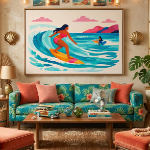 Arte tropical de playa de mediados de siglo