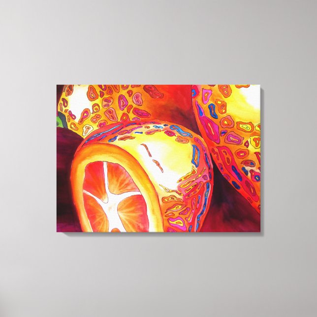 Arte tropical del kumquat naranja fruta acuarela (Anverso)