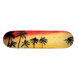 Arte tropical del monopatín de Sun de las palmeras
