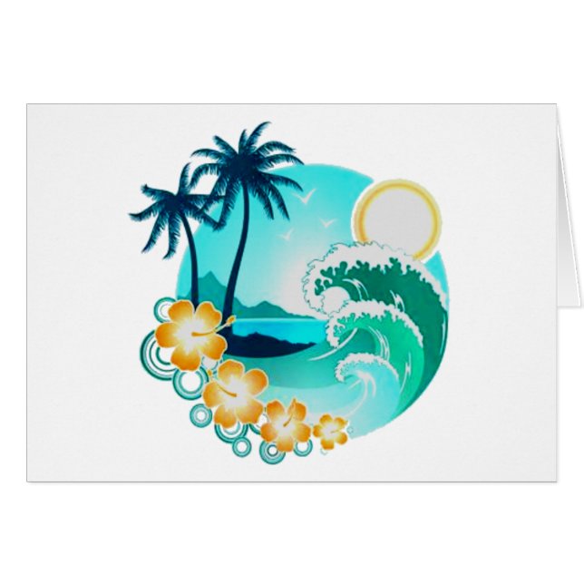 ARTE TROPICAL HAWAIIIANO DE SURF (Anverso (Horizontal))