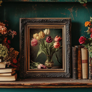Arte Tulip floral de estilo vintage