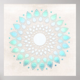 Arte Turquoise Blue Lotus Mandala