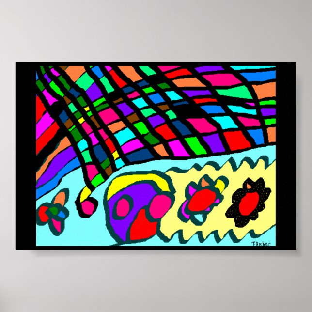 Arte ultraabstracto sobre poster negro (Frente)