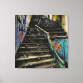 Arte Urbano en Escaleras Edificio Abandonado