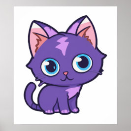 Arte vector de gato de anime púrpura