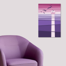 Arte vectorial de aves marinas rosa púrpura al ata
