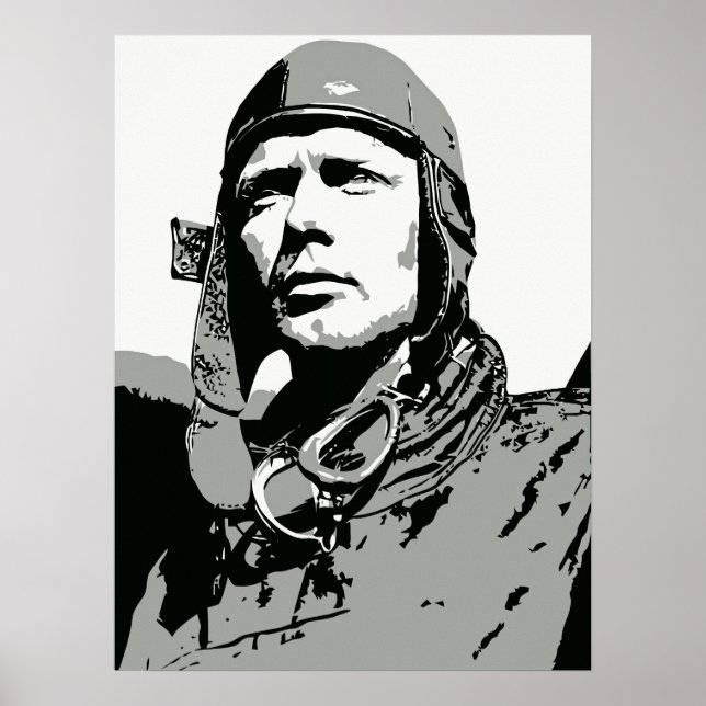 Arte vectorial de escala de grises: Charles Lindbe (Frente)