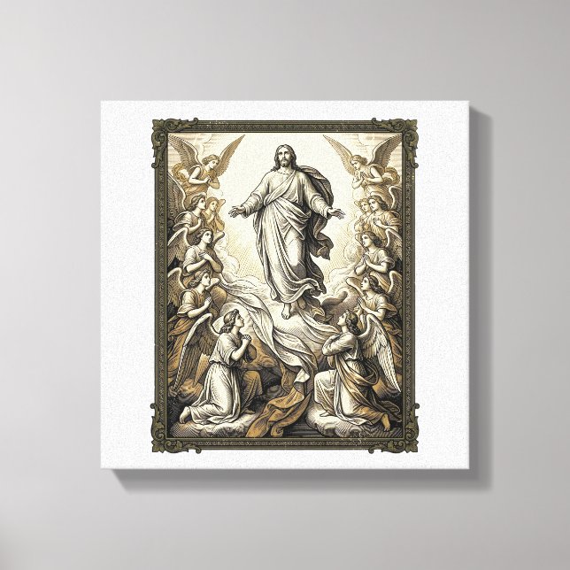 Arte vectorial de grabado de ángel de ascensión vi (Anverso)
