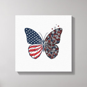 Arte vectorial de mariposa de la paz patriótica vi