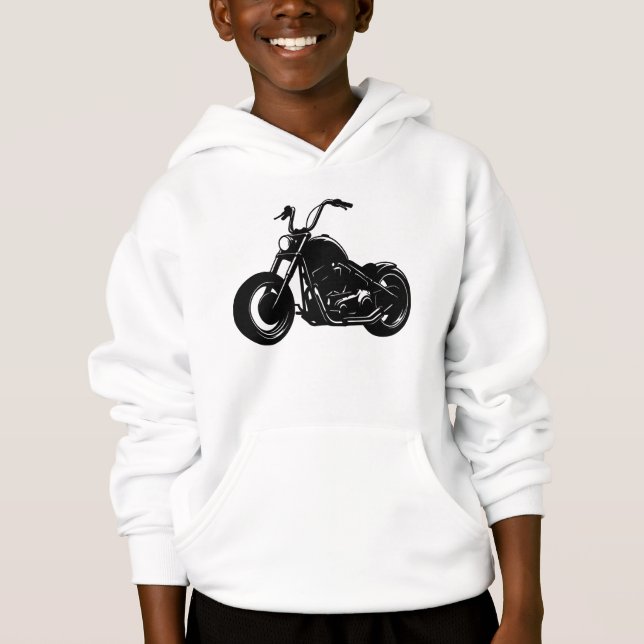 Arte vectorial de motocicleta clásica cruiser negr (Anverso)