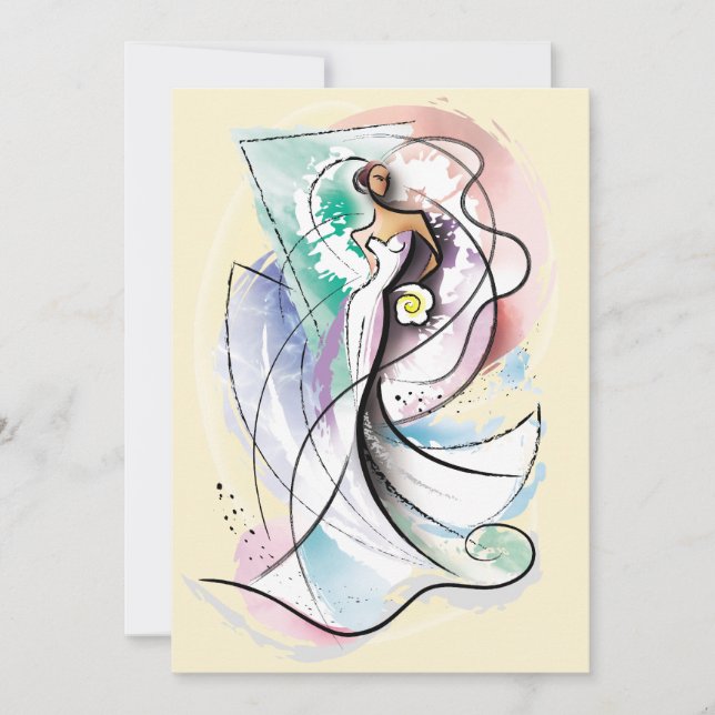 Arte vectorial de novia hermosa boda (Anverso)
