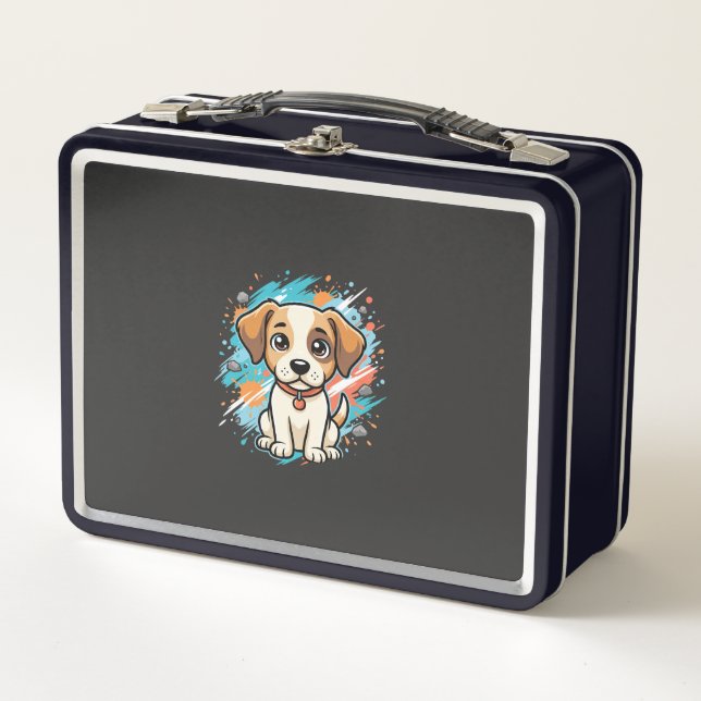 Arte vectorial de perro lindo con salpicaduras de  (Anverso)