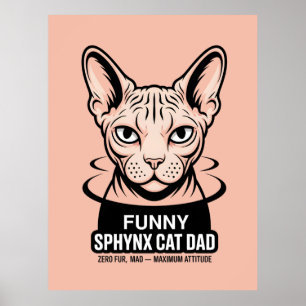Arte vectorial divertido de gato Sphynx papá