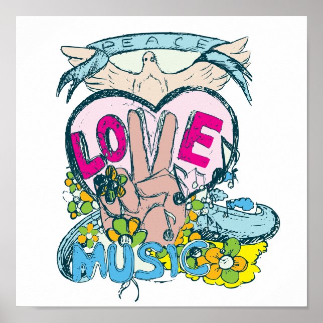 arte vectorial hippie retro (Frente)