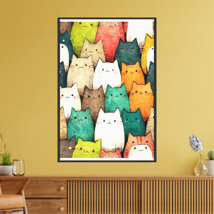 Arte vibrante de gato Estilo de Personalizado pe