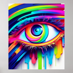 Arte vibrante de ojo de arcoíris