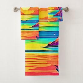 Arte vibrante de puesta de sol tropical