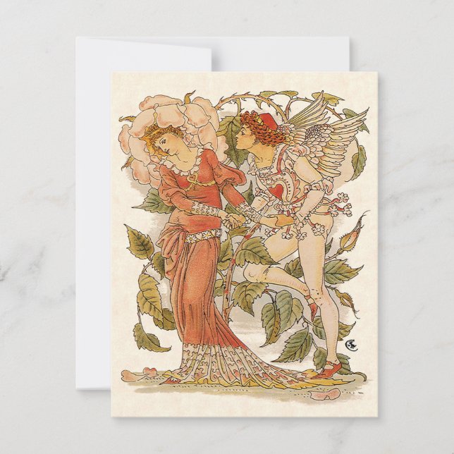 Arte Victoriano Antiguo, Rosa por Walter Crane (Anverso)