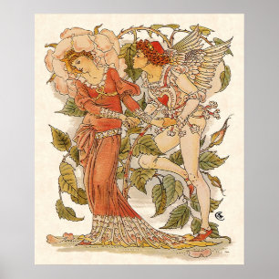 Arte Victoriano Antiguo, Rosa por Walter Crane