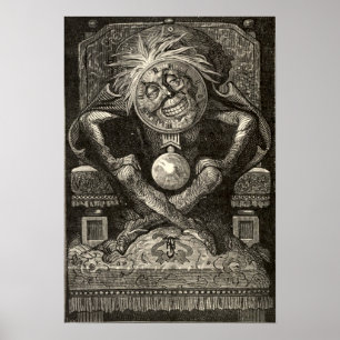 Arte vintage de 1853 al Zacharius de Julio Verne