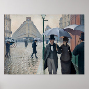 Arte vintage de Caillebotte Calle de París día llu