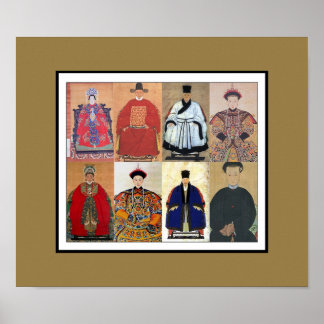 Arte vintage de cartel collage de la nobleza china