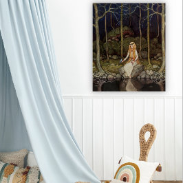 Arte vintage de la princesa en el bosque Arte para