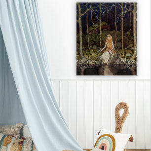 Arte vintage de la princesa en el bosque Arte para
