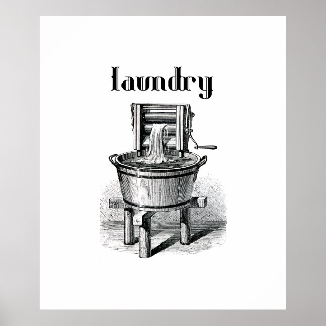 arte vintage de lavadora antigua (Frente)