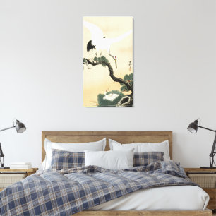 Arte vintage de Ohara Koson Grulla Japonesa Pino