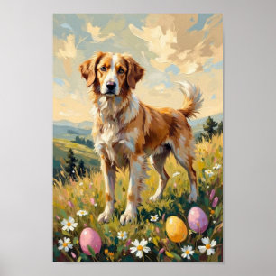 Arte vintage de Pascua del pastor de Anatolia