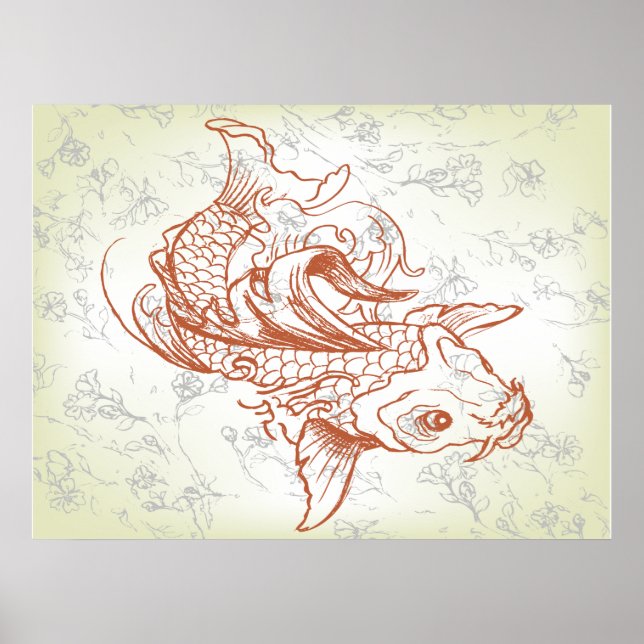 arte vintage de peces koi japoneses 2 (Frente)