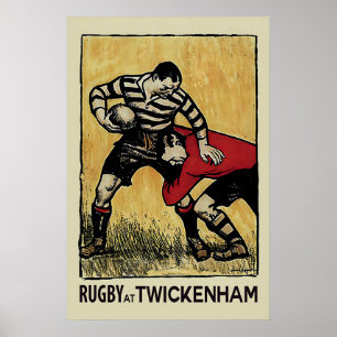 Arte Vintage de Rugby Twickenham Impresión Deporte