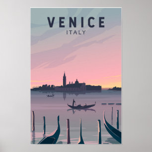 Arte Vintage de Viajes a Venecia Italia
