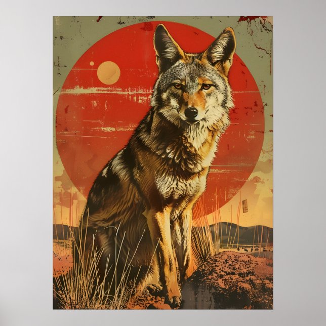 Arte vintage del Coyote (Frente)