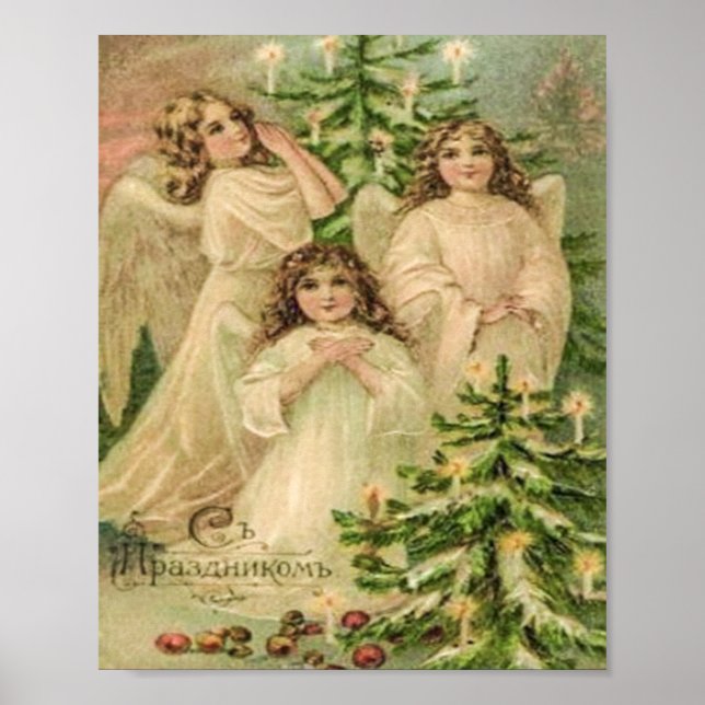 Arte vintage Navidades rusos ángeles (Frente)