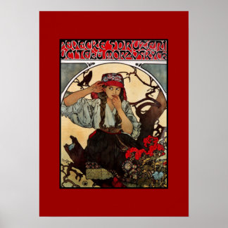 Arte vintage póster Alfons Mucha Maestros Moravos