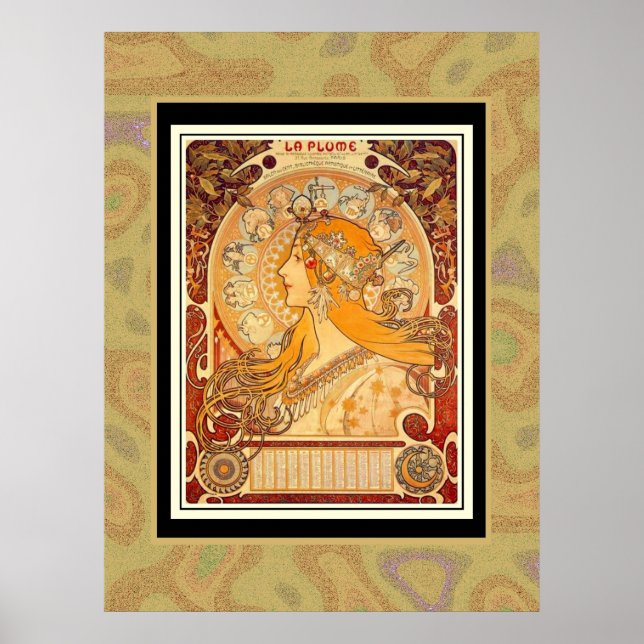 Arte vintage póster Mucha (Frente)