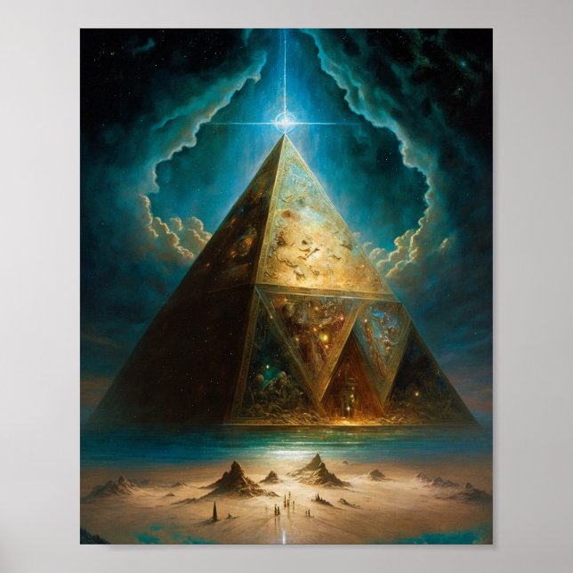 Arte visionario piramidal místico (Frente)