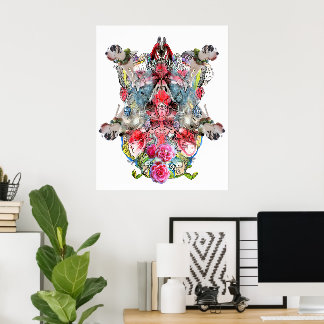 Arte visionario surrealista simétrico de fantasía