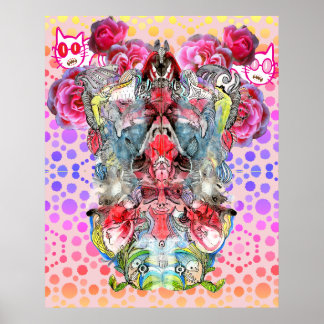 Arte visionario surrealista simétrico de fantasía