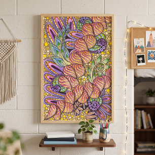 Arte Zen Doodle Bohemio Psicodélico Intrincado Vib