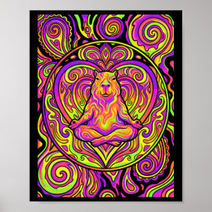 Arte Zen Trippy Meditación Yoga Capyra Psicodélico