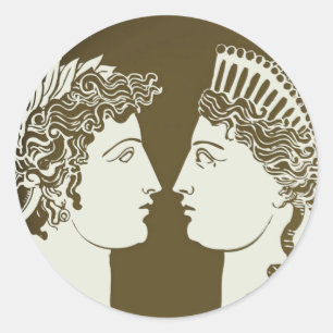 Artemis y Apollo Pegatina