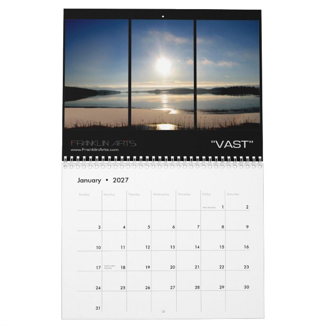 Artes de Franklin - calendario 2009 (Jan 2027)