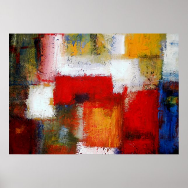 Artes Impresas de Pintura Abstracta Moderna Póster (Frente)