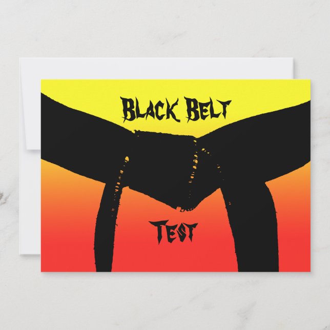 Artes Marciales Cinturón Negro Examen Invitación A (Reverso)