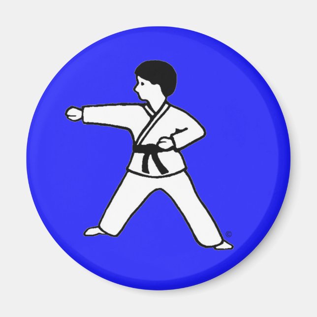 Artes marciales Niño 1 imán azul (Frente)