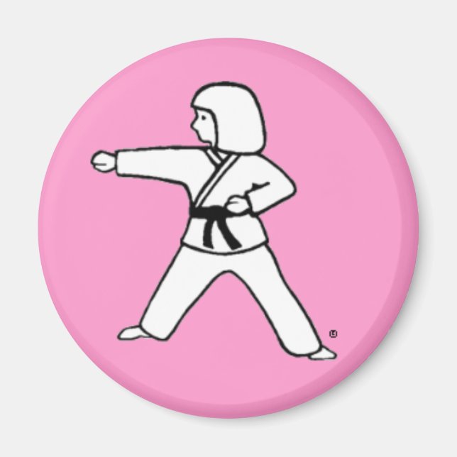 Artes marciales Niño 2 imán rosa (Frente)