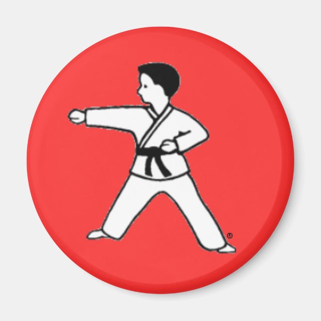 Artes marciales Niño 3 imán rojo (Frente)